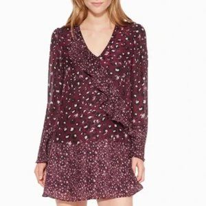 Parker Kimberly Printed Ruffle Combo Mini Dress, Sz L